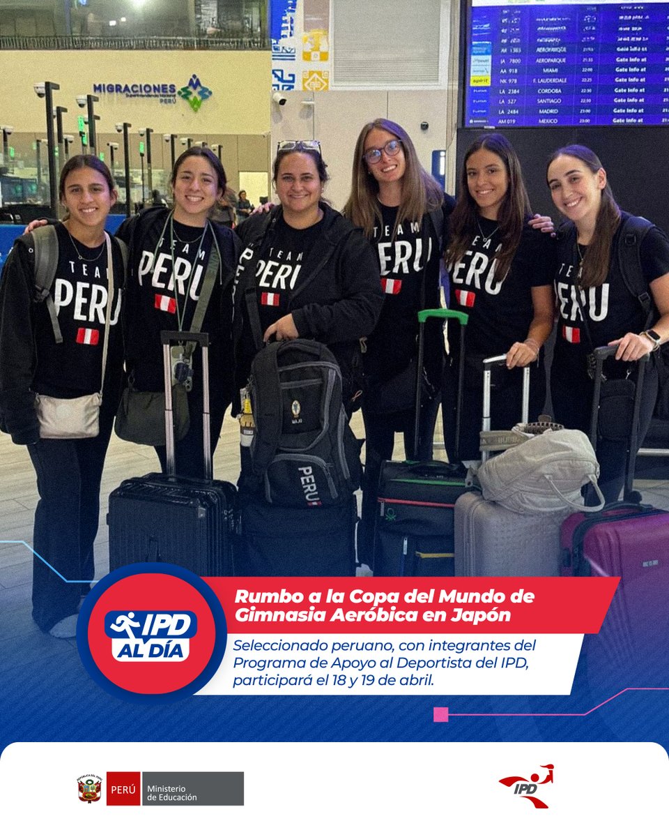 ipdperu's tweet image. #NP | ¡𝐀 𝐛𝐫𝐢𝐥𝐥𝐚𝐫 𝐞𝐧 𝐞𝐥 𝐌𝐮𝐧𝐝𝐢𝐚𝐥 𝐝𝐞 𝐆𝐢𝐦𝐧𝐚𝐬𝐢𝐚 𝐀𝐞𝐫𝐨́𝐛𝐢𝐜𝐚! ✨ 

La delegación peruana, con miembros del Programa de Apoyo al Deportista, afrontará esta competencia en Japón que reúne a los mejores exponentes de la gimnasia aeróbica a nivel mundial.