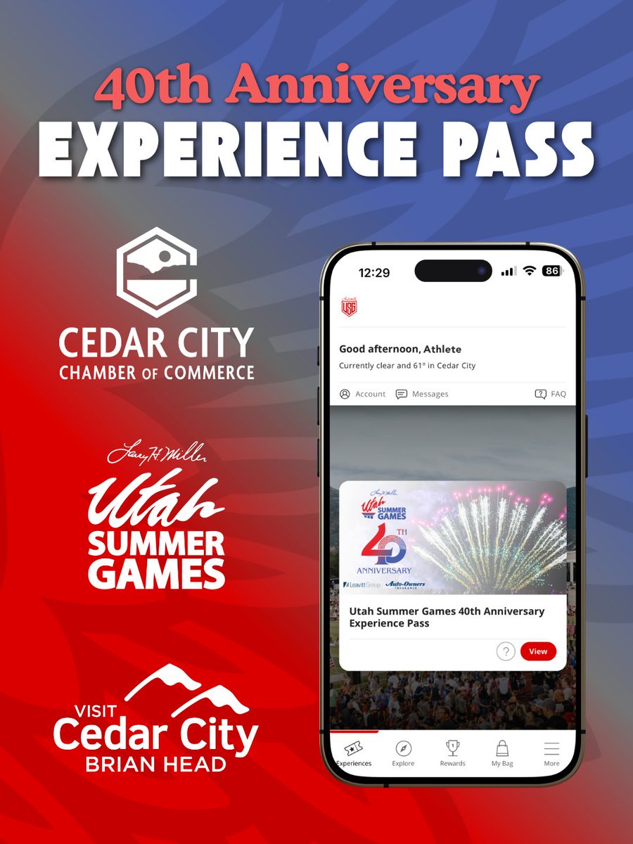 UtahSummerGame1's tweet photo. Heading to Cedar City for the 2026 Utah Summer Games? Grab the free 40th Anniversary Experience Pass to discover local restaurants, shops, attractions, exclusive offers, and prizes all season long. 🎟️📱
Sign up, explore Iron County, and make the most of your visit while supporting local businesses. #LHMUSG40

How to get your free pass ⬇️
https://t.co/qyor1HJAuZ
