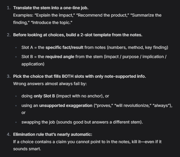 namthamtweet's tweet image. SAT prep diary: day 29!
here is aniko's tips for rhetorical synthesis
i got a couple of them wrong today so im reviewing them
it shouldnt be that hard though isnt it
#sat #satprep #sattips