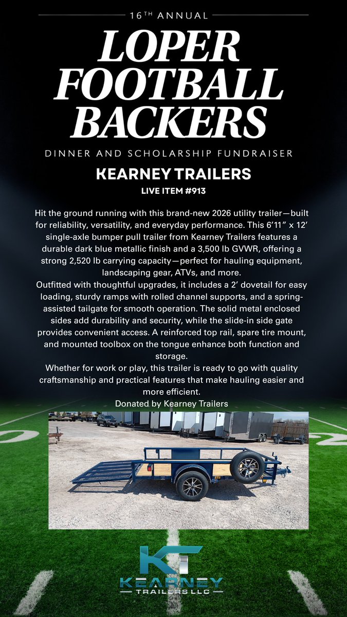 UNK_Athletics's tweet photo. Loper Football Backers Banquet is Next Week!
April 23rd | 5:30 PM | Younes Conference Center North
If you haven't purchased your tickets for this event please visit the link below.
Browse through the photos below to view our Live Auction Items
https://t.co/1lBotNplrZ https://t.co/w3pskcH99C