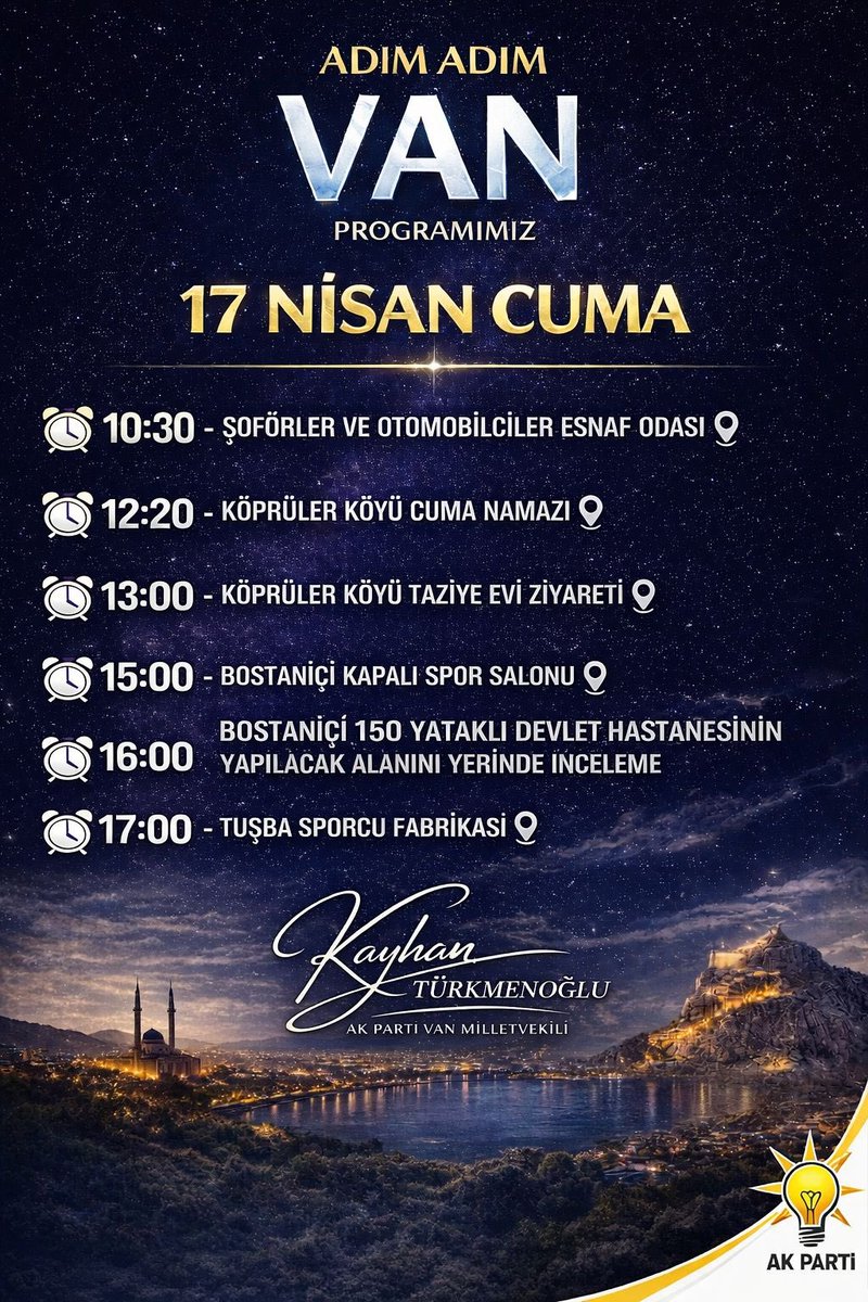 K_Turkmenoglu_V's tweet photo. 📍VAN

"Adım Adım Van" diyerek hemşehrilerimizle kucaklaşmaya, esnafımızın sesini dinlemeye ve yatırımlarımızı yerinde incelemeye devam ediyoruz. 

Yarın (17 Nisan Cuma) şoför esnafımızdan sporcu kardeşlerimize kadar şehrimizin her köşesinde bir arada olacağız.

Dualarda buluşmak, talepleri yerinde dinlemek ve Van’ımızın geleceğini birlikte inşa etmek için sahadayız.