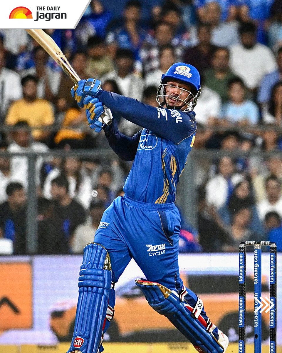 TheDailyJagran's tweet image. #InPics | Quinton de Kock made a sensational impact in his first match of IPL 2026 against Punjab Kings by smashing a century in just 53 balls. It was the third IPL hundred of his career and a perfect start to his campaign.

#MI #PBKS #MIVsPBKS #IPL #IPL2026 #IPLWithJagran

[MI,