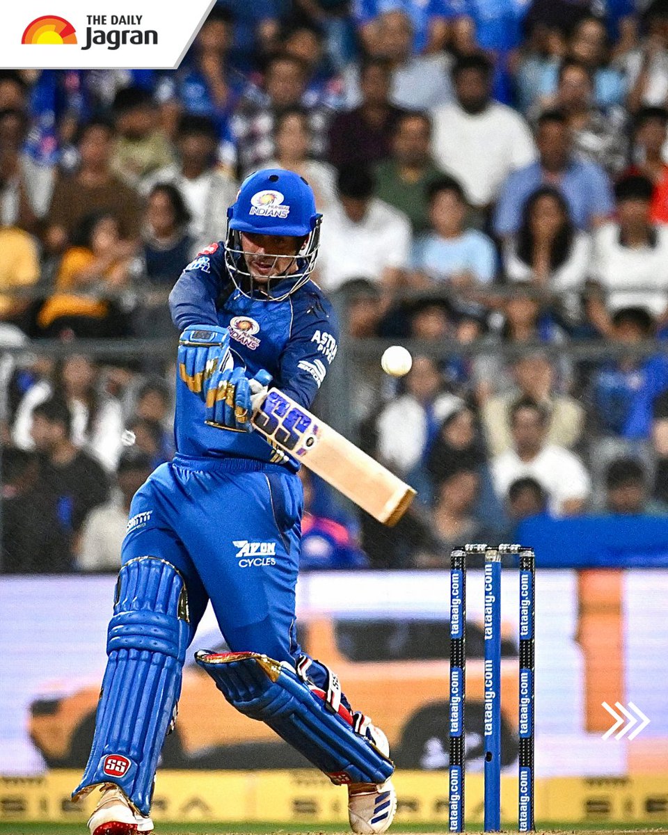 TheDailyJagran's tweet image. #InPics | Quinton de Kock made a sensational impact in his first match of IPL 2026 against Punjab Kings by smashing a century in just 53 balls. It was the third IPL hundred of his career and a perfect start to his campaign.

#MI #PBKS #MIVsPBKS #IPL #IPL2026 #IPLWithJagran

[MI,