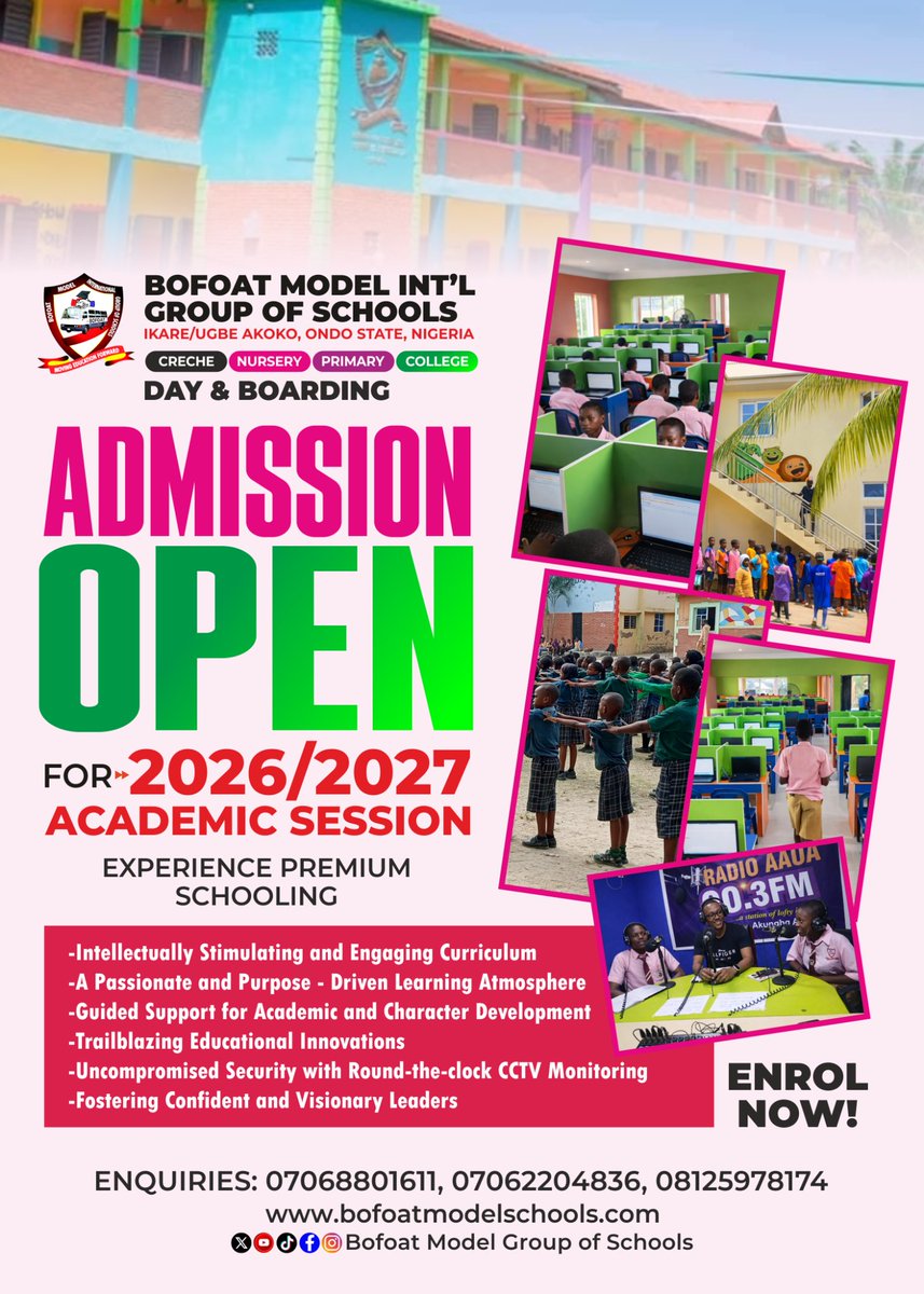 bofoat's tweet photo. Give your child the experience of premium schooling in the 2026/2027 academic session.

#bofoat https://t.co/mqkLpe6gGV