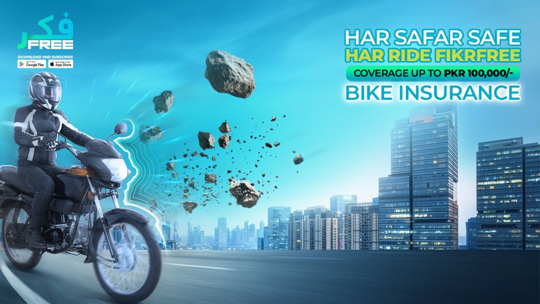Raaste mein kya ho jaaye koi nahi jaanta, lekin aap ki protection FikrFree ke saath yaqeeni hai. 🏍️ FikrFree Bike Insurance ke saath Rs. 100,000 tak ki coverage lo. 

Abhi app download karo! 💙🤳

#FikrFree