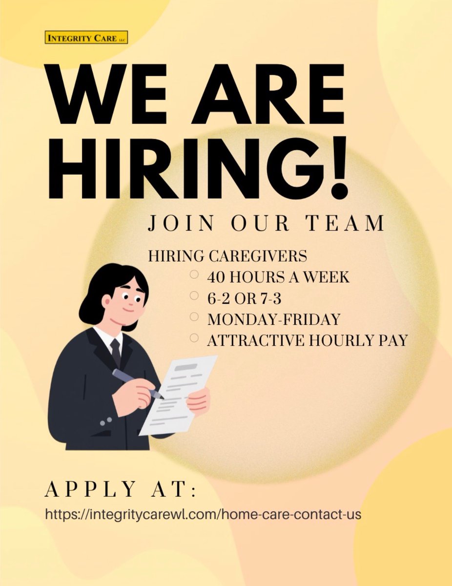 INTEGRITYCAREWL's tweet photo. Join our team as a caregiver! We are hiring! Apply on our website if you are interested. #integritycare #caregiver #westlafayette #hiring https://t.co/tn30vOVVYX