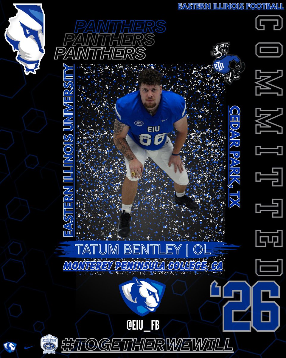 tbentley66's tweet photo. AGTG! Blessed to say I have signed and committed to Eastern Illinois University. Excited to call EIU home and start contributing to the team this season! @CoachGallegos83 @McclanathanOL @MPCLoboFootball @EIU_FB https://t.co/TY6oEgn64b