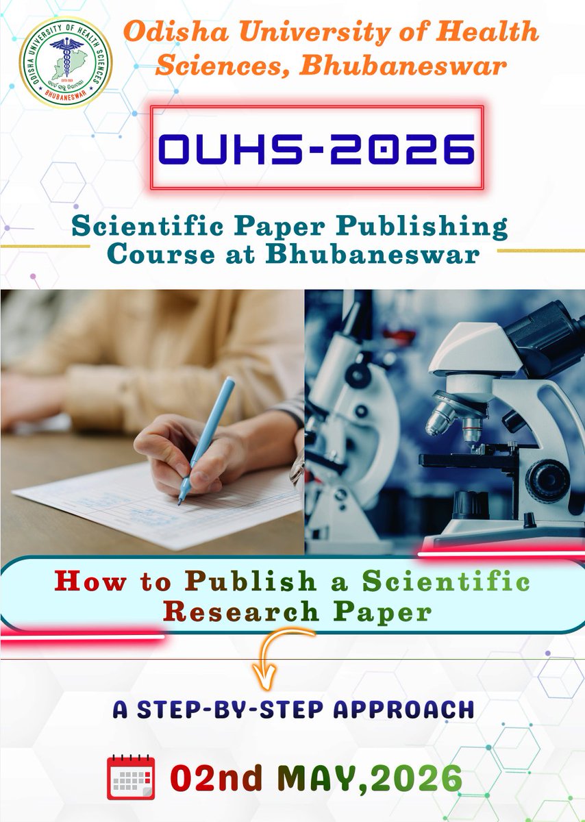 OUHS_BBSR's tweet photo. Invitation to Participate in the Scientific Paper Publishing Workshop of OUHS.
Registration link - https://t.co/gJn5ylaiZM
#ScientificResearch #ouhs https://t.co/EAzDOXFZcU