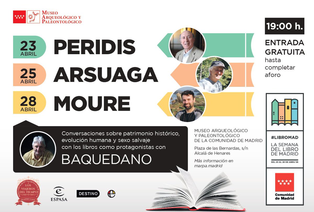JuanLuisArsuaga's tweet photo. Burgos, Almería, Madrid … os espero https://t.co/L7qj1VcPTx