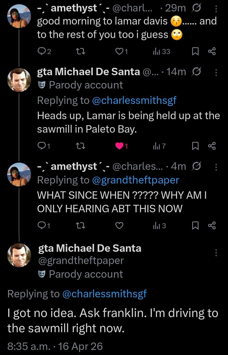 gta oomfs they got me roleplaying with them now im actually in the game guys