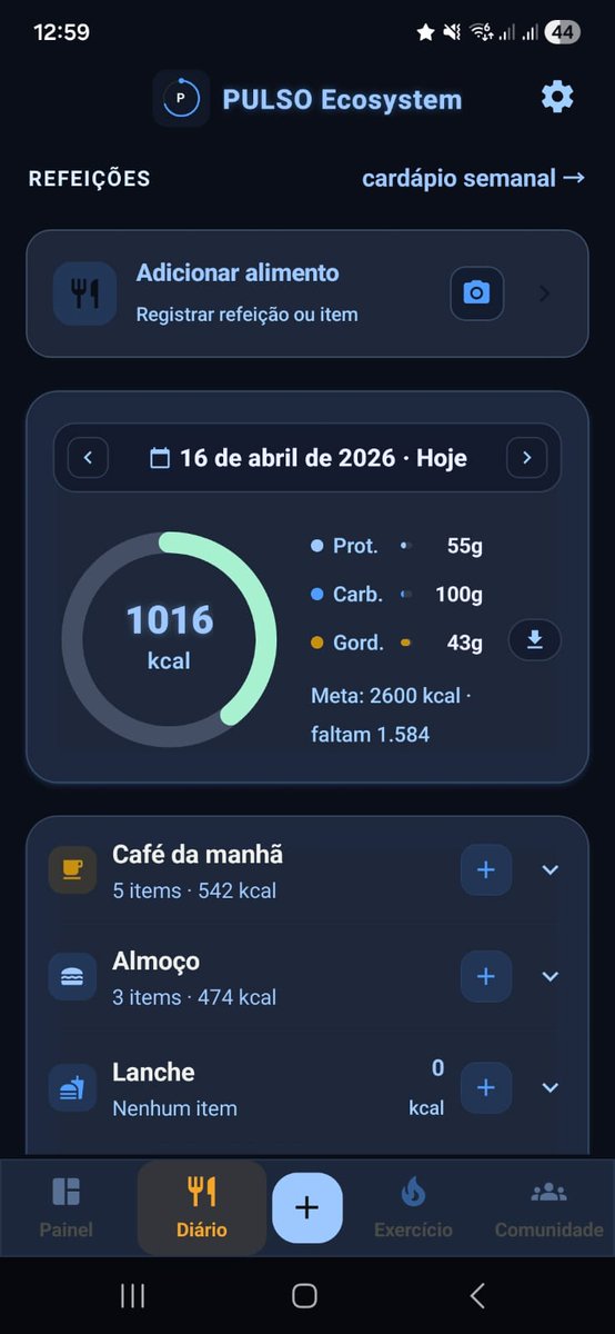 PULSOEcosystem's tweet photo. Faça controle de suas refeições https://t.co/H5r9wyIuuV