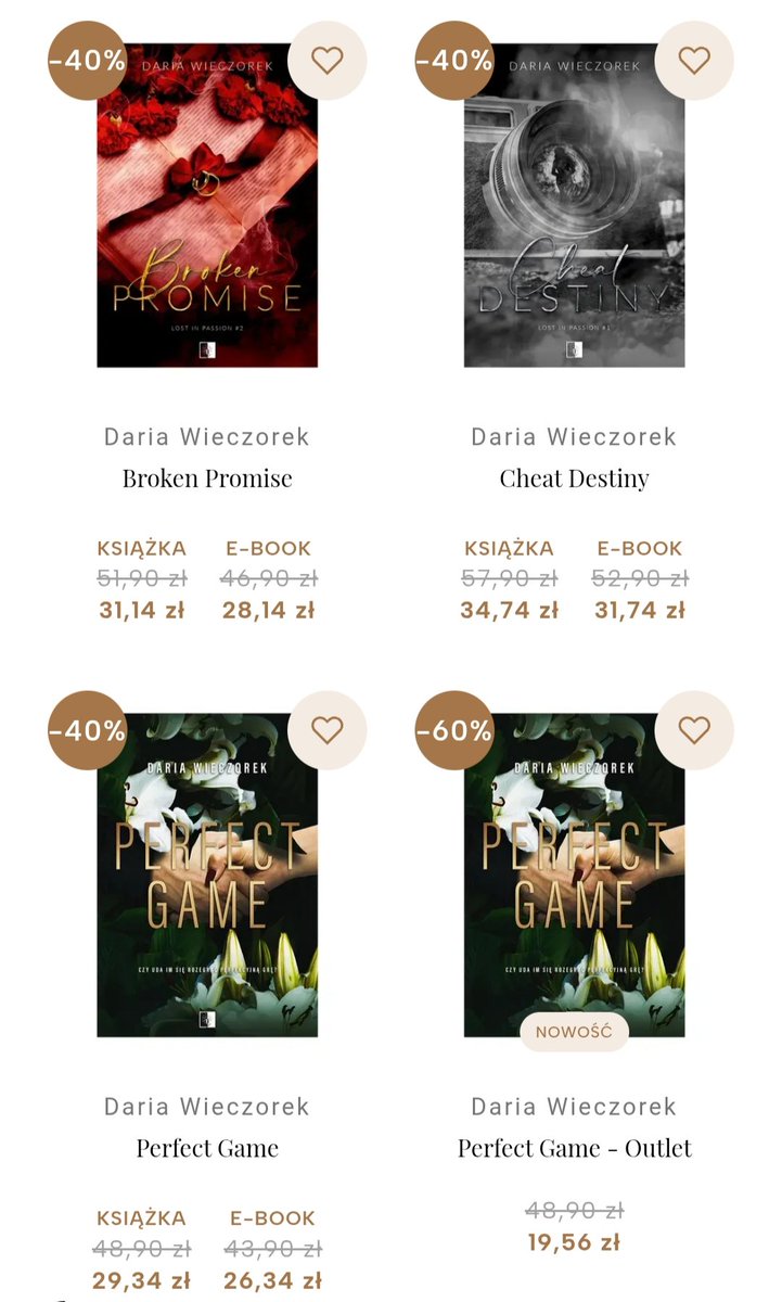 davievv's tweet photo. Na stronie wydawnictwa trwa super promocja!🤭 a dodatkowo pg możecie kupić w outlecie za 20 zł🫶🏼
#perfectgamenapapierze
#cheatdestinyDW
#brokenpromiseDW https://t.co/E0dOuIzJeb