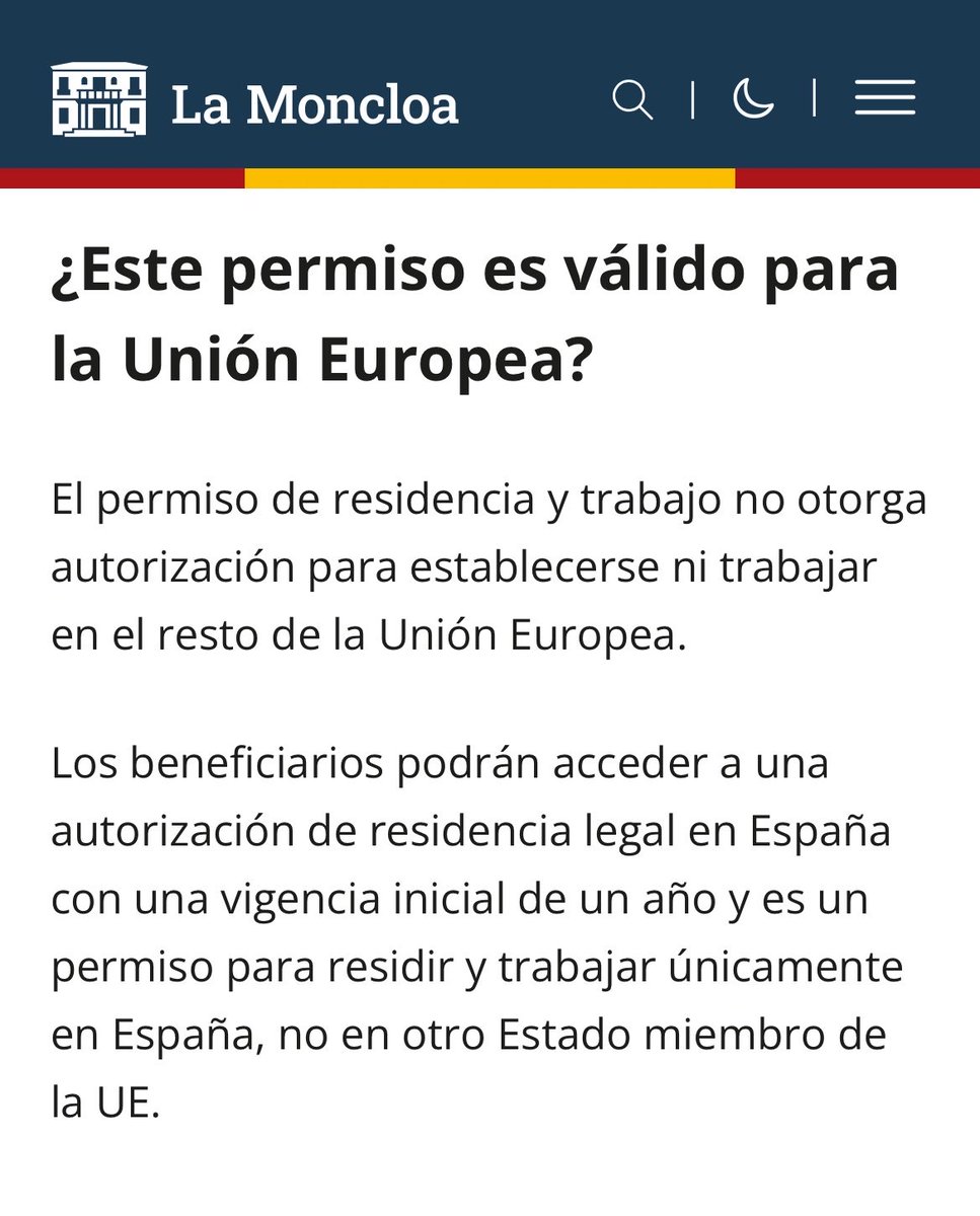 henrydelaguerie's tweet photo. Précision : le permis de résidence d’un an accordé en Espagne n’est valable que pour l’Espagne et ne permet pas de circuler dans l’UE. Il ne concerne que des gens qui sont physiquement en Espagne depuis l’an dernier. https://t.co/fLCpzXdptl