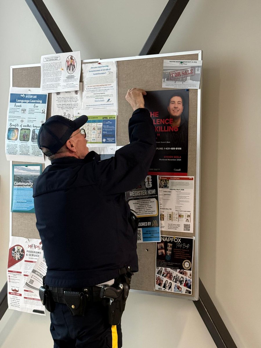 rcmpmb's tweet photo. New billboards &amp; posters are up around Thompson to raise awareness about the unsolved homicide of Steven Seela in November 2024. The investigation surrounding his death has never stopped, but additional information is needed! Call 431-489-8106 with tips #rcmpmb https://t.co/TzjVdWphXj