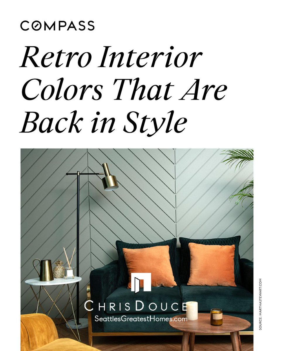 ChrisDoucetRE's tweet image. Retro Interior Colors That Are Back in Style
Earthy Green
Red
Denim Blue
Yellow
Mint Green

#ChrisDoucet #Compass #CompassWashington #MarketReport #SeattlesGreatestHomes