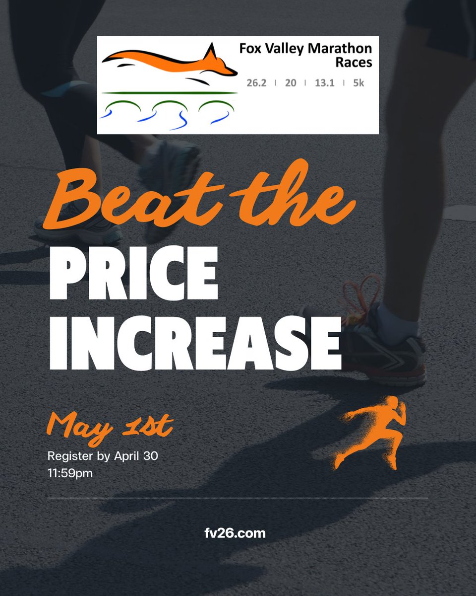 FVMarathon's tweet image. Register before 4/30 to save!  

Website 🔗 in Bio!

#runners #fvm #foxvalley #priceincrease