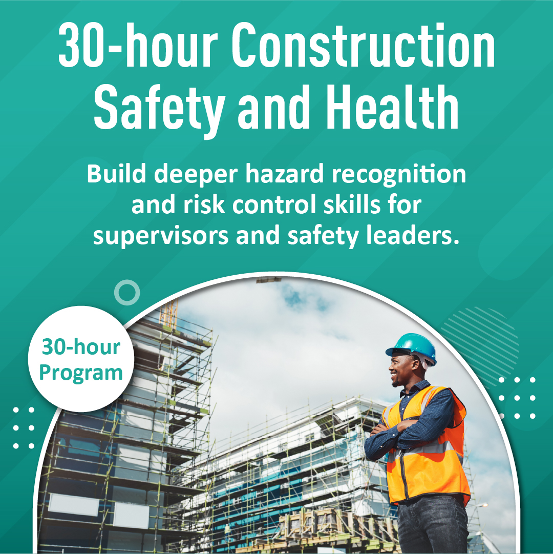 OSHAcademy's tweet image. Construction safety doesn’t stop at the basics.

The 30-Hour Construction Safety &amp;amp; Health Program helps build deeper safety knowledge for the jobsite.

Learn more:
oshacademy.com/programs/30-ho…

#ConstructionLeadership #SafetyCulture