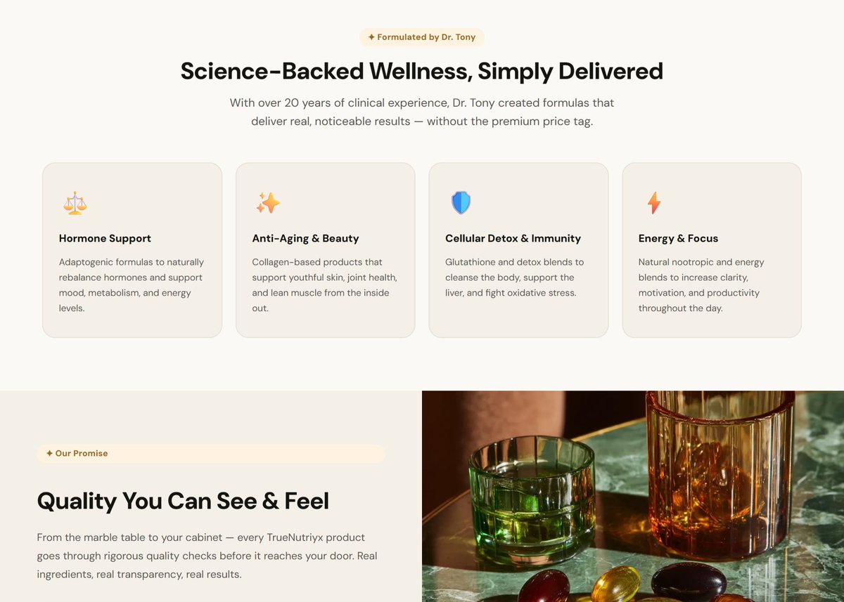 WebBuilders_USA's tweet image. Finished this e-commerce website for TrueNutriyx ✨ — clean, modern, product-focused, and built to create a smooth shopping experience 💚🌿 

🌐 truenutriyx.com

#WebDesign #EcommerceDesign #UIDesign