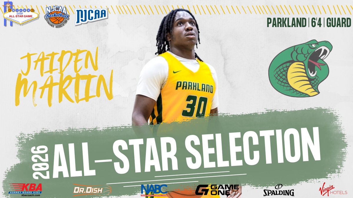 NJCAAMBBCoaches's tweet photo. 🌟2026 ALL-STAR SELECTION🌟

Jaiden Martin (@Jaiden_martin24) of @ParklandMBB has been selected as a 2026 NJCAA Men's Basketball All-Star!

🏅NJCAA Division II First Team All-American
🏅First Team All-MWAC
🏅2x Region 24 Player of the Week

#NJCAABasketball🏀 https://t.co/s6oyYFmit5