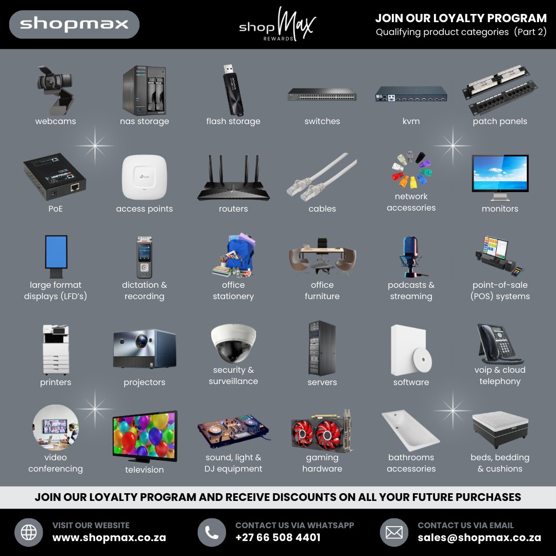 SHOPMAX6's tweet image. 💳 Stop paying full price.
With MAXREWARDS:
✔️ Save on every purchase
✔️ More buying = more savings
✔️ One signup, ongoing benefits
👉 Join now:
shopmax.co.za/max_rewards_me…
#MaxRewards #ShopSmart #SaveMore #Shopmax #DealsSA