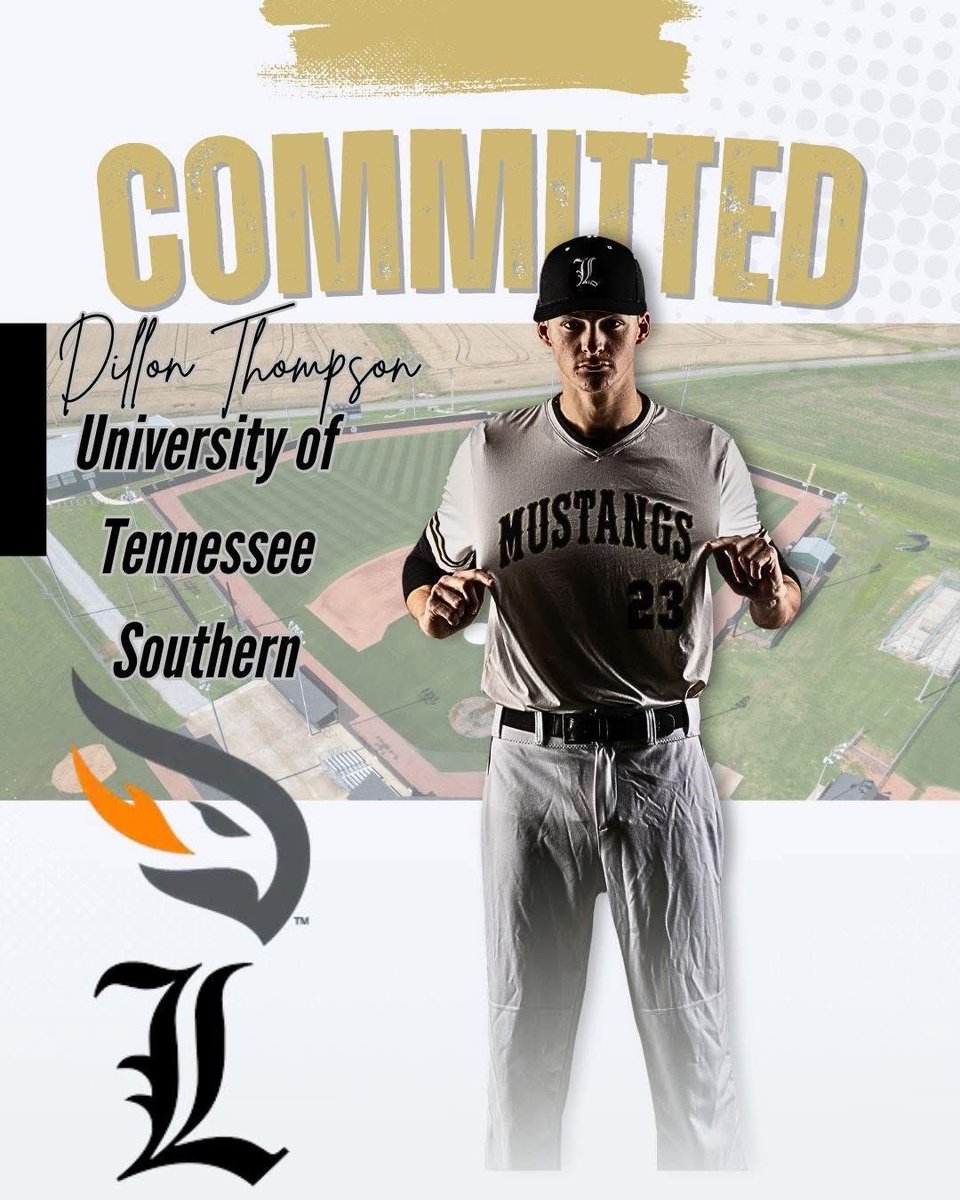 Lorettobaseball's tweet photo. MUSTANG COMMITMENT! 

Help us congratulate Senior Pitcher and Outfielder Dillon Thompson on his commitment to The University of Tennessee Southern to continue his Academic and Baseball Career! https://t.co/cTiEDLX5Lu