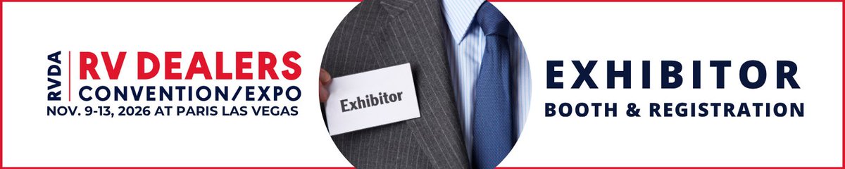 OutdrSportswire's tweet photo. 2026 RV Dealers Convention/Expo Exhibitor and Sponsor Information Available
@RVLearningCtr 

RVDA opens 2026 expo exhibitor/sponsor spots! 🚀 @rvlearningctr
https://t.co/YKOv44T3H9 #RVDAExpo https://t.co/ZGWV44dLbL