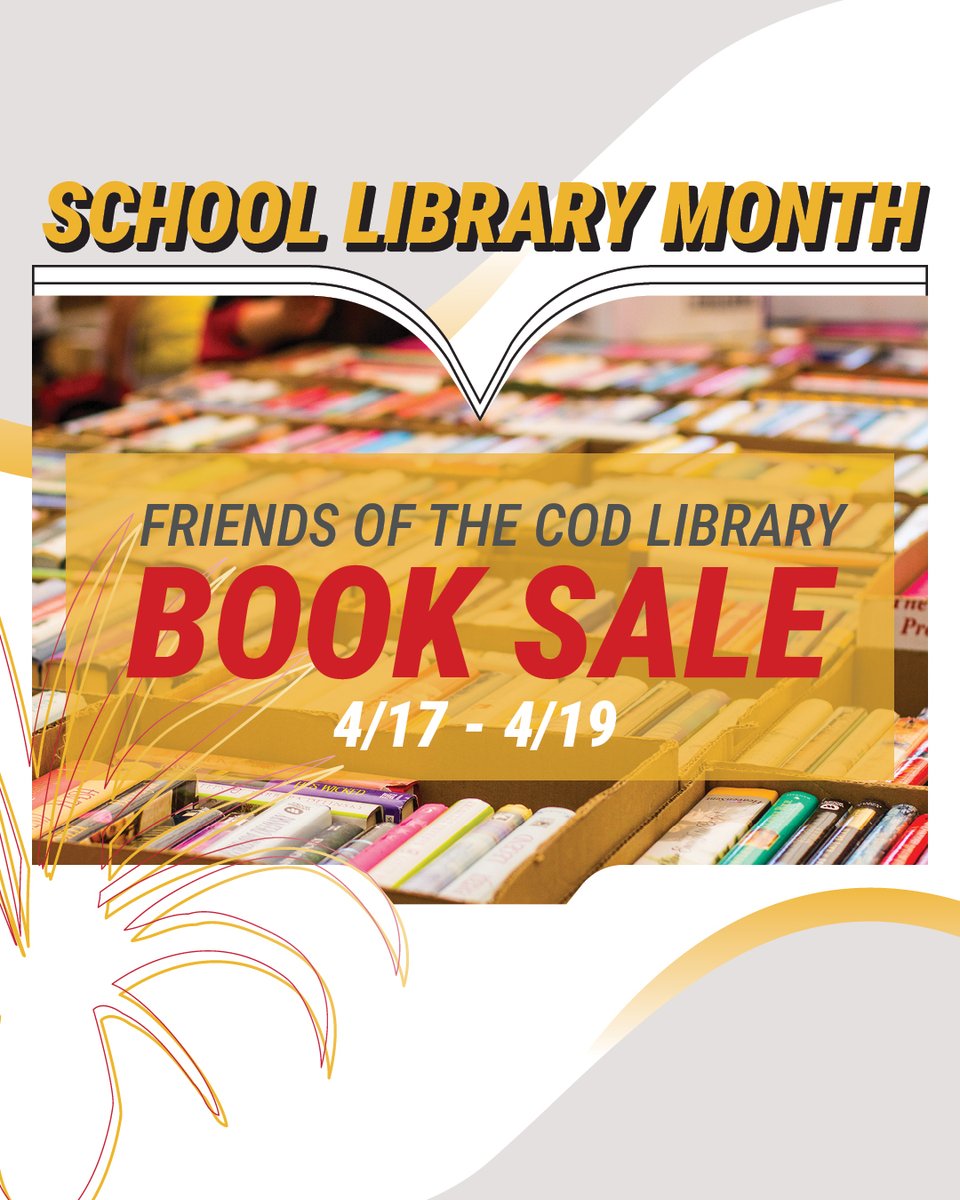 Celebrate School Library Month at the Friends of the <a href="/CollegeofDesert/">College of the Desert</a> Library Spring Book Sale. 📚

April 17–19 | 9 AM – 3 PM
Palm Desert Campus

Thousands of books, $7 bag sale Sunday, parking in front.

Learn more:

friendsofcodlibrary.org/event-6255324