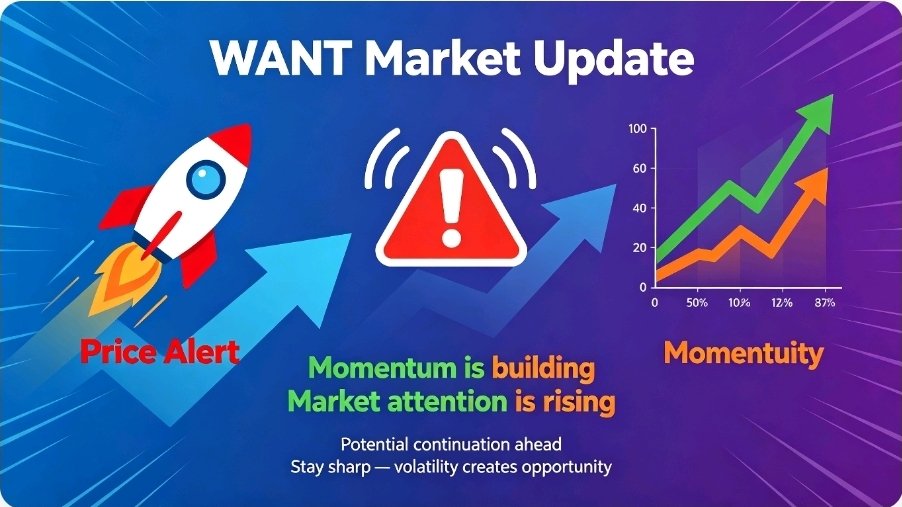 X68X86's tweet photo. 🚀 WANT Market Update | Apr 16, 2026

🚨 Price Alert
WANT has officially broken above $2.59, signaling the start of a new upward trend ⛷

📈 Momentum is building
🔥 Market attention is rising
💥 Potential continuation ahead

Stay sharp — volatility creates opportunity.

#WANT #Crypto #Web3 #Breakout #Bullish #Altcoins #CryptoTrading #DeFi