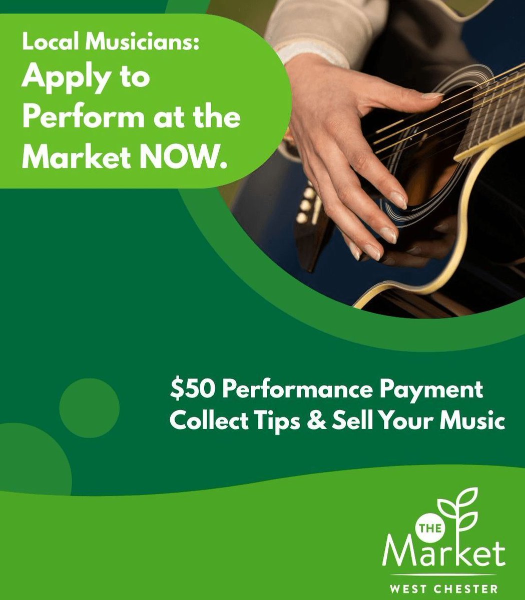 westchestertwp's tweet image. Calling all local musicians!

We invite you to perform at the West Chester Farmers Market. The market is held every Saturday from 9 a.m. to 1 p.m., May through September, at the MidPointe Library in West Chester.

Complete the form now: westchesteroh.org/our-community/…

#WestChesterOh