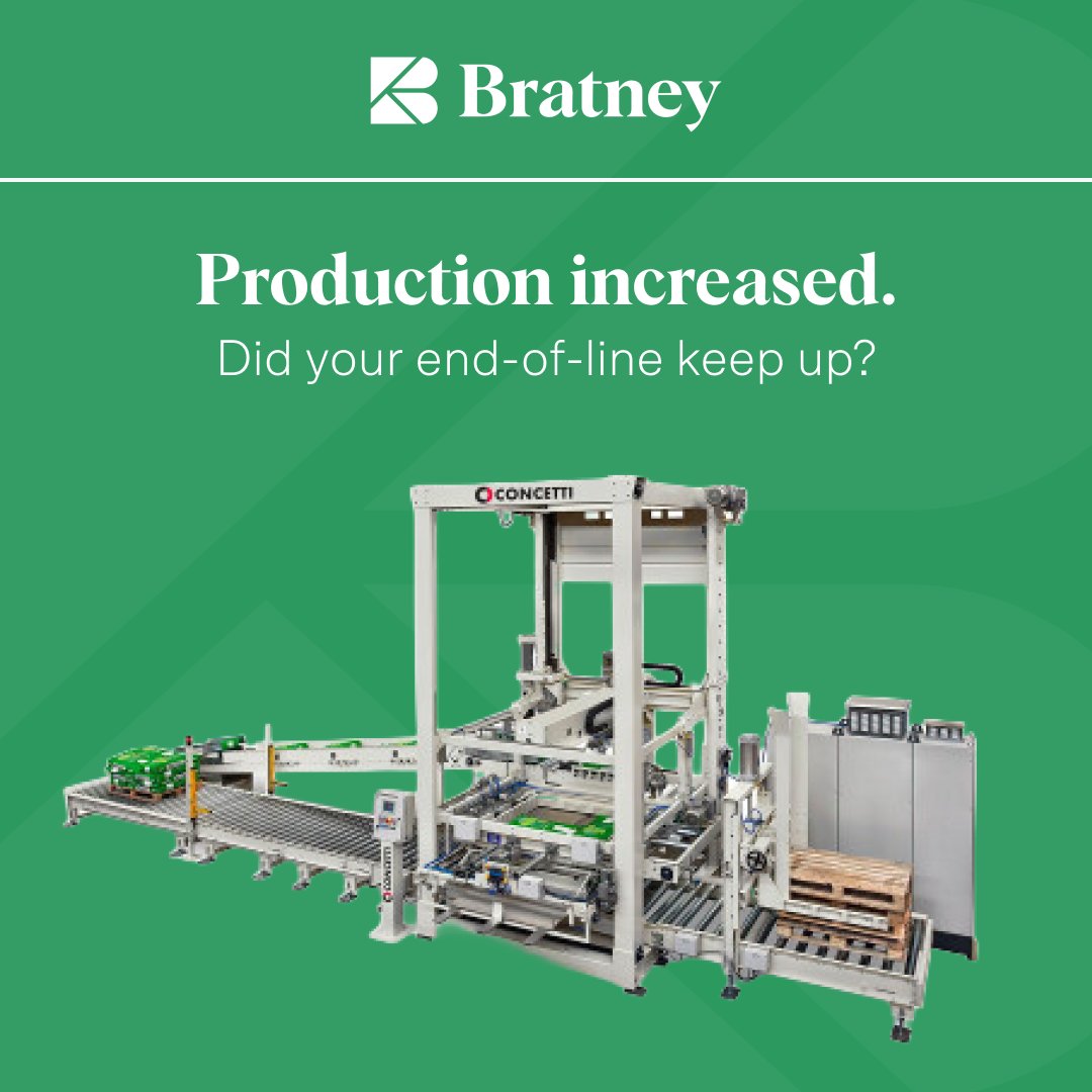 When production increases, end-of-line often becomes the constraint.

Manual palletizing and labor gaps can slow everything down.

See how robotic palletizing is transforming pet food plants:
hubs.li/Q047ygdP0

#PetFoodIndustry #Bratney