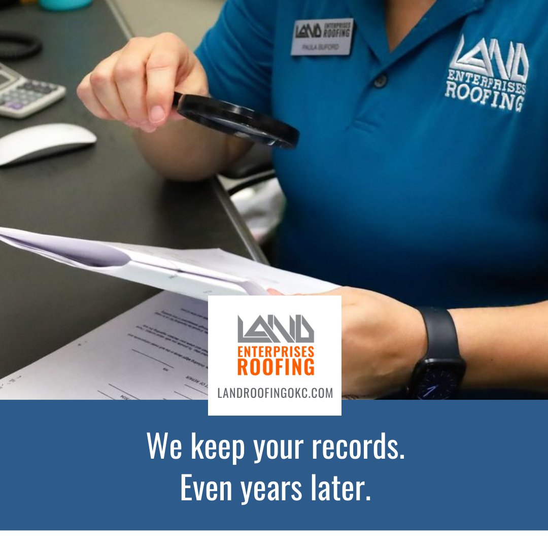 LandRoofing's tweet image. We store project records, so we can usually pull your documentation quickly, even if it's been 10+ years 📂 That helps with insurance discounts, home sales, &amp;amp; warranty questions.

We're still here when you need us.

#roofing #roofer #okc #40plusyears #trustedlocal #roofingexperts