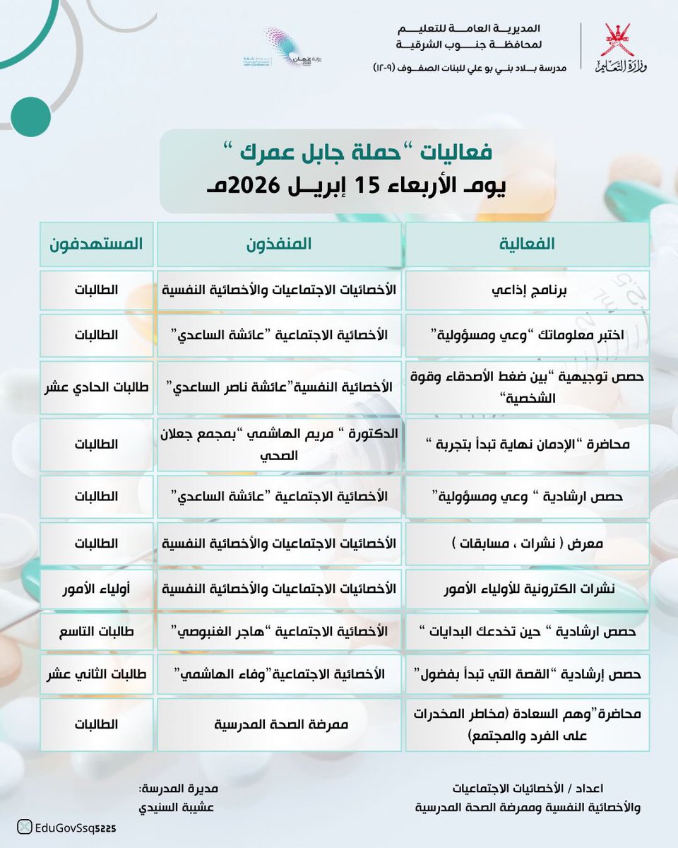 مدرسة بلاد بني بوعلي للتعليم الأساسي 9-12 tweet media