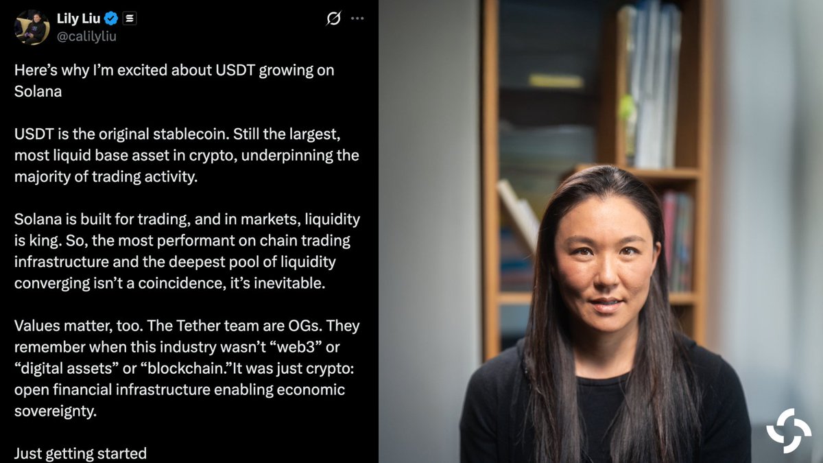 🚨JUST IN: Solana Foundation President <a href="/calilyliu/">Lily Liu</a> called $USDT’s growth on @Solana “inevitable” as Drift prepares to migrate from $USDC to $USDT at relaunch, moving away from Solana’s dominant stablecoin, which still holds more than 50% market share.