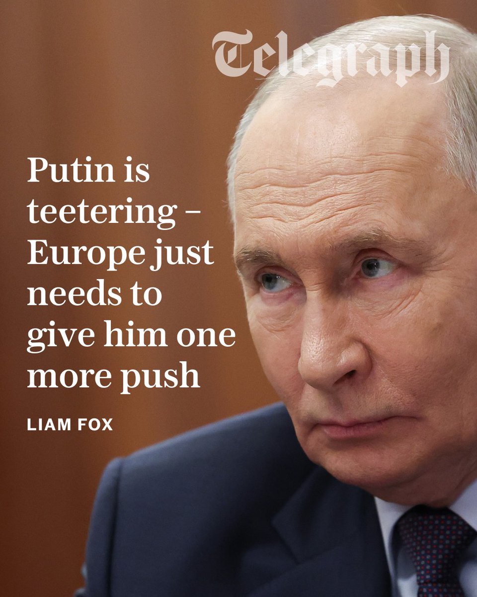 🗣️ "This is the time to act, to tighten the vice on a warmonger who represents the biggest threat to European security," writes Liam Fox.

Find out why the UK's former Secretary of State for Defence thinks Putin is on the edge here👇
telegraph.co.uk/news/2026/04/1…