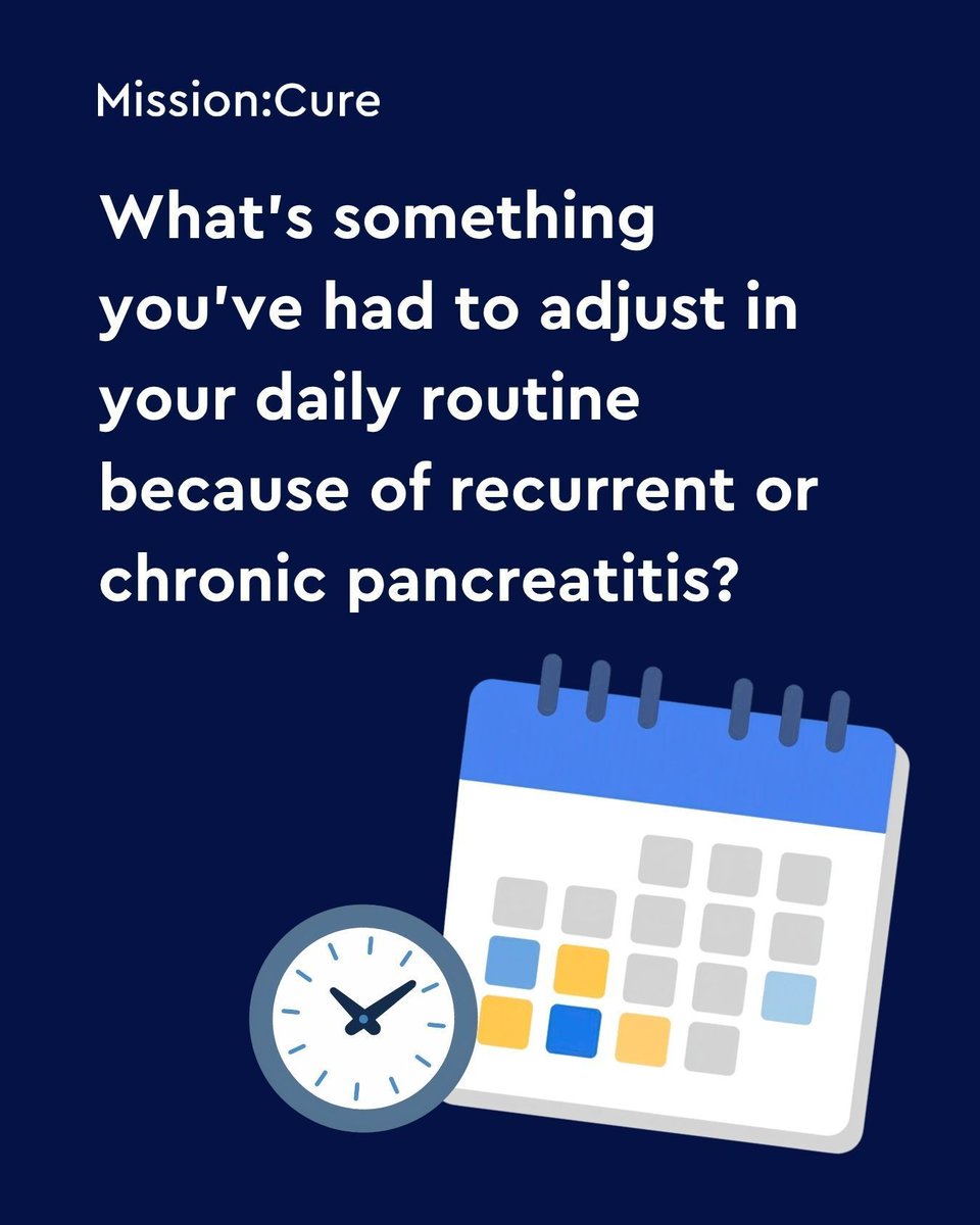 Mission_Cure's tweet photo. Living with recurrent or chronic pancreatitis can change your daily routine in ways people don’t always notice: meals, energy levels, plans, pain management…

What’s one change you’ve had to make in your day-to-day life to accommodate your new needs? https://t.co/jPc3XQ1srP