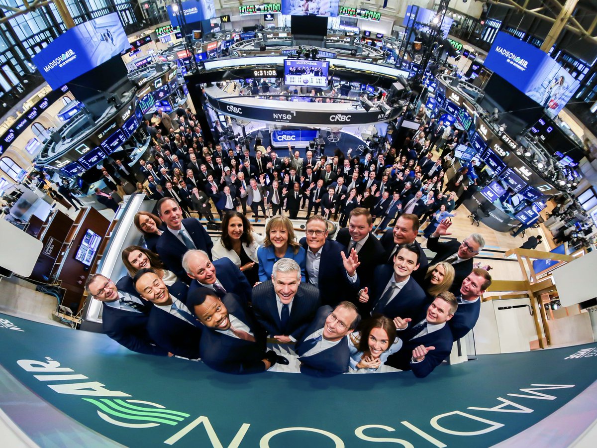 Because quality air matters everywhere.

Congratulations to Larry Gies, Jill Wyant, and the entire Madison Air team on officially being NYSE-listed! 🎉 $MAIR