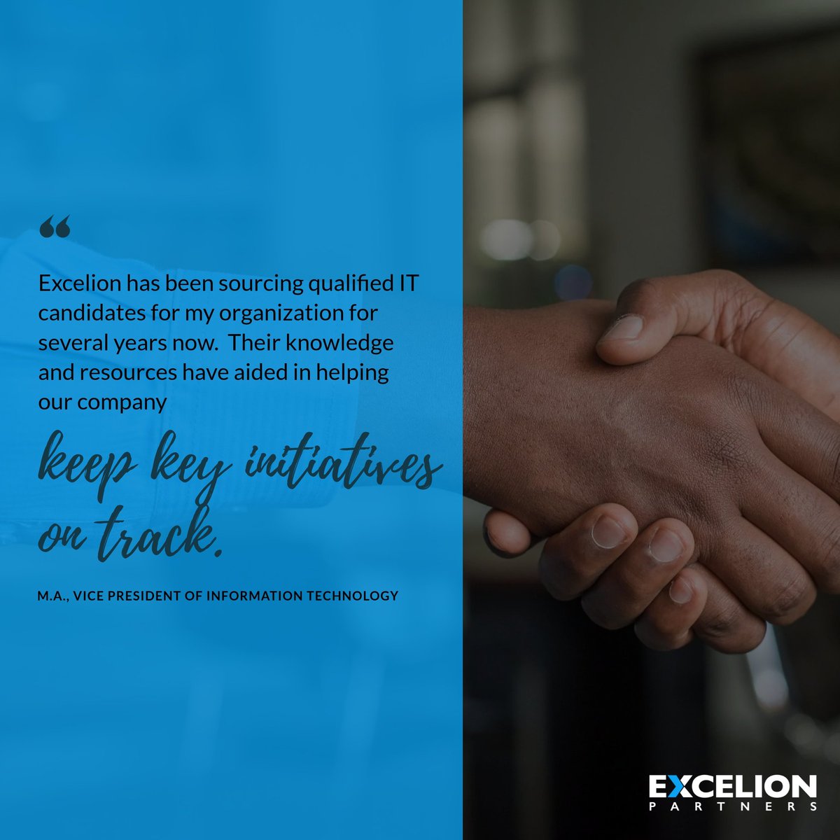 GoExcelion's tweet photo. Ready to find the specialized IT talent and resources you need to keep your own initiatives on track? Partner with a team committed to your success. 🌟

Learn more about our IT Staffing Solutions:
https://t.co/mFDMA8HSag

#ExcelionPartners #ClientFeedback #ITTalent https://t.co/jzuPQAe23x