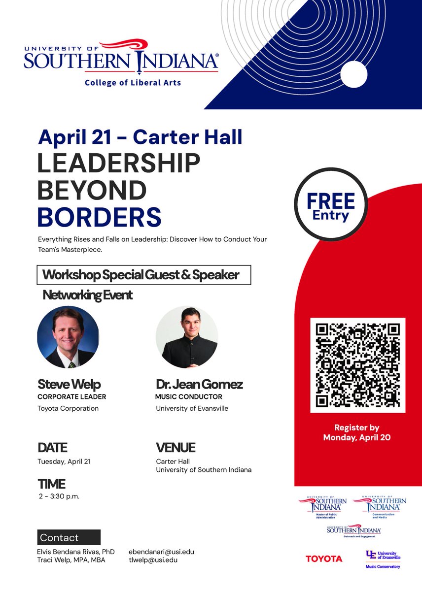 USI_MPA's tweet photo. We are excited to host an exciting leadership development program at USI  on "Leadership Beyond Borders."  The free program planned by MPA alumna  and part-time faculty member Traci Welp, MBA, MPA will explore a cross sector perspective on leadership.   https://t.co/9OnPFTqoRO https://t.co/ovwazuK3Mz