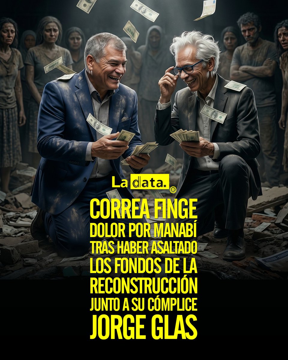 ladataec's tweet photo. #Tendencia Correa finge dolor por Manabí tras haber asaltado los fondos de la reconstrucción junto a su cómplice Jorge Glas.

En su cuenta de X, el prófugo Rafael Correa afirmó cínicamente que el terremoto fue una de las "pruebas más duras" de su vida, pero la ciudadanía lo señala como un mentiroso total que, junto a su cómplice Jorge Glas, desvió más de 200 millones de dólares destinados a los damnificados para financiar la corrupción.

Mientras el prófugo llegaba a Manabí solo para montar sus megatarimas y gastar millones en sabatinas de at4ques políticos, el actual gobierno marca distancia entregando obras reales, vías, viviendas y becas; demostrando que, frente al saqueo y los mitines vacíos del correísmo, hoy se priorizan soluciones tangibles para las familias que fueron víctim4s del engaño de su gestión.

@ladataec 👈

#ladata #TendenciaPolítica #PrófugoCorrea #Manabí
