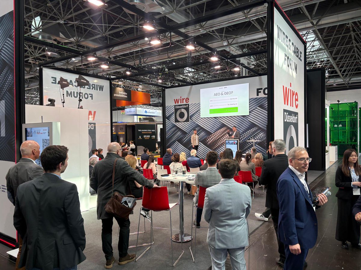 DenfieldAdv's tweet photo. Earlier on today, our very own Digital Director, Miguel, and Head of User Experience, Ash, took to the stage at wire Düsseldorf to discuss digital strategy and visibility in the current landscape, thinking about why businesses need to think differently about website structure, content and digital presence in an AI-first world. 

Here’s a little look at them in action… 

#wireDusseldorf #IWMA #DigitalTransformation