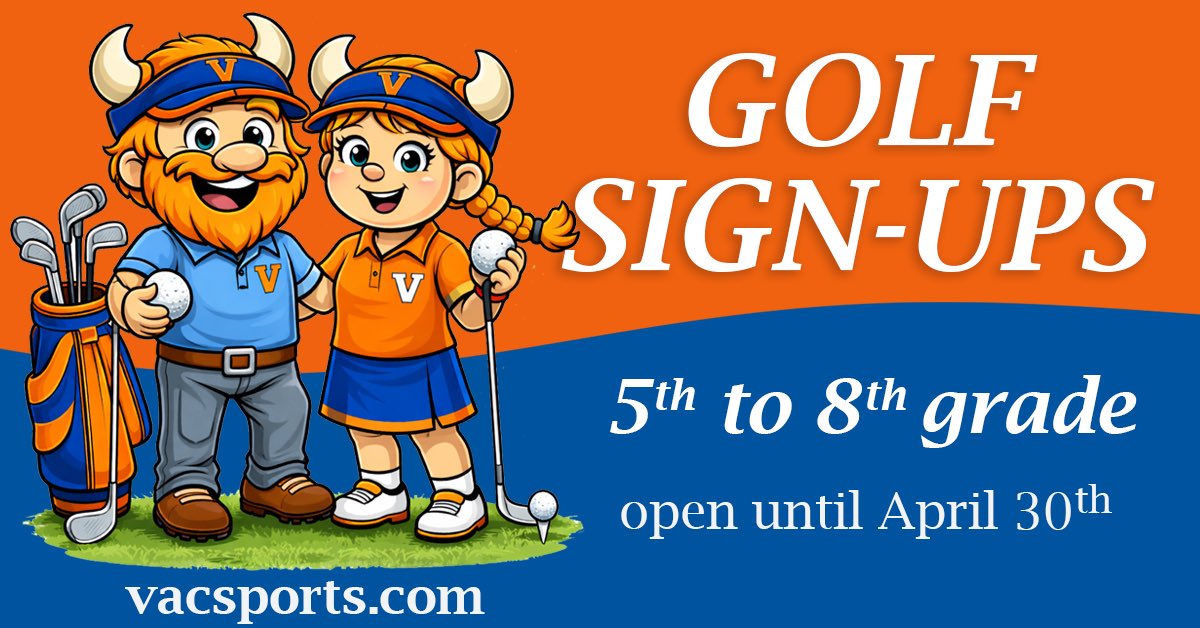 SIGN-UP REMINDER - get your golfer registered by the end of the month! 🧡⛳️💙 vacsports.com