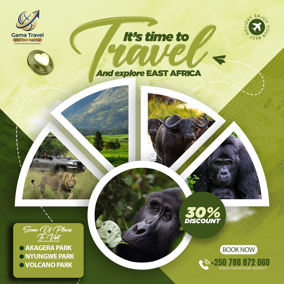 gamatourtravel's tweet photo. Conquer the trails, embrace the views, and find your wild side in the Land of a Thousand Hills 🇷🇼. Trek with gorillas or hike our scenic trails—adventure awaits.
Gama Travel And Tour Agency is ready to take you through. 🦍🌿 #visitrwanda #gorillatrekking #explorerwanda https://t.co/hWipdL6Wap