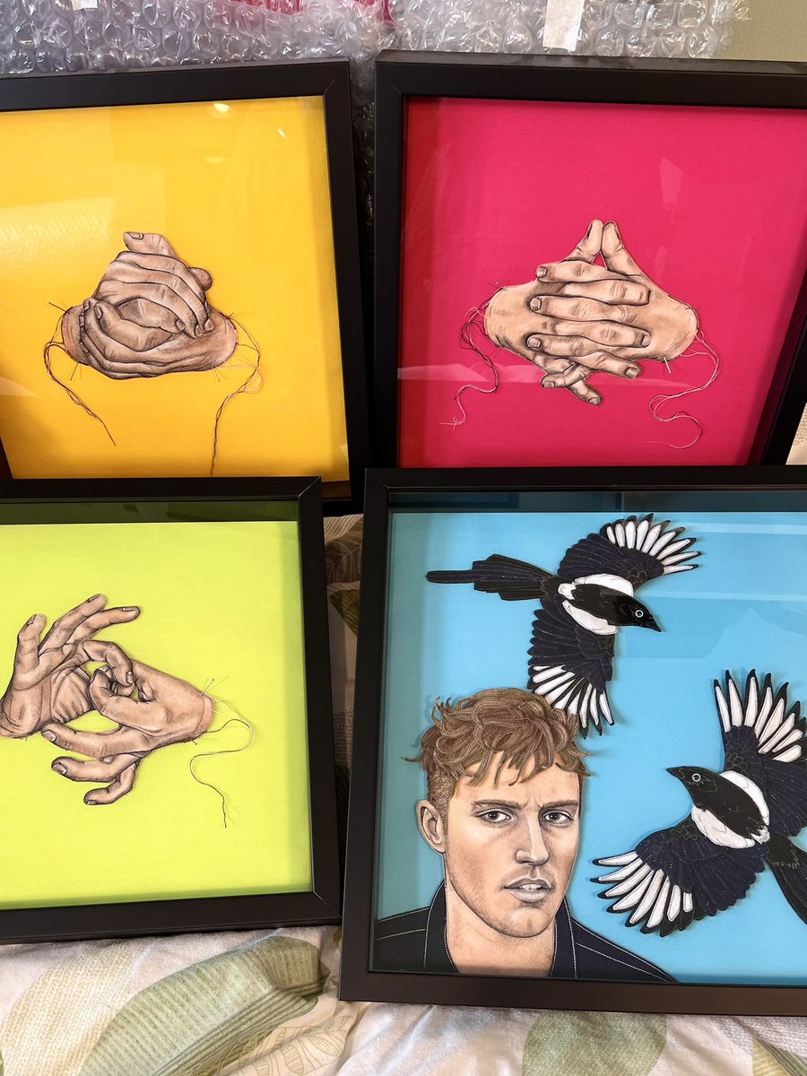 JaneSandersart's tweet image. Getting some work ready to exhibit in a new gallery!!! Exciting!!!!  #textileart