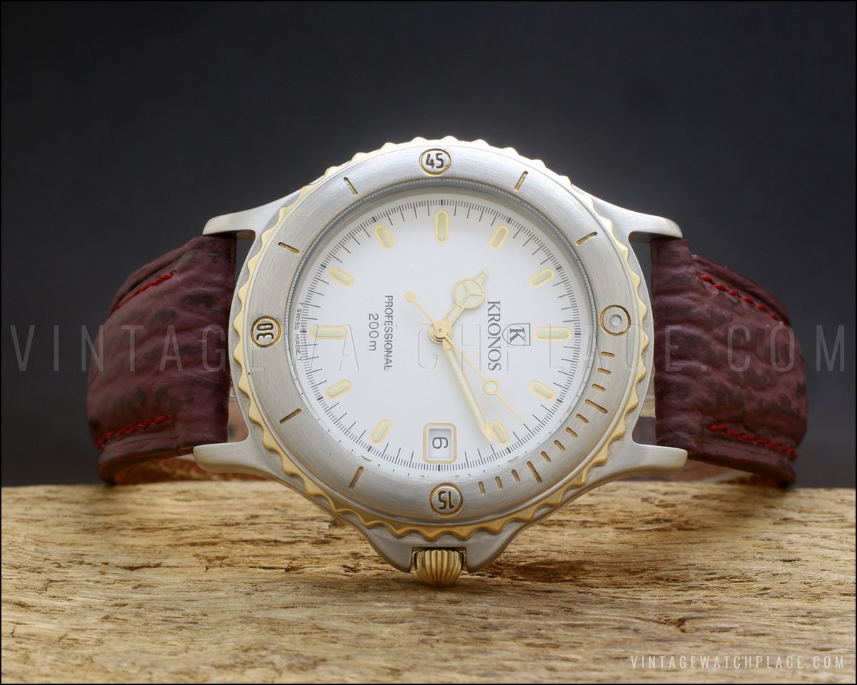 New Old Stock Diver's Kronos Professional 200M vintage watch, 100% original, Swiss made, rotating bezel and screw down crown, a beauty!!, NOS. vintagewatchplace.com/new-old-stock-…
