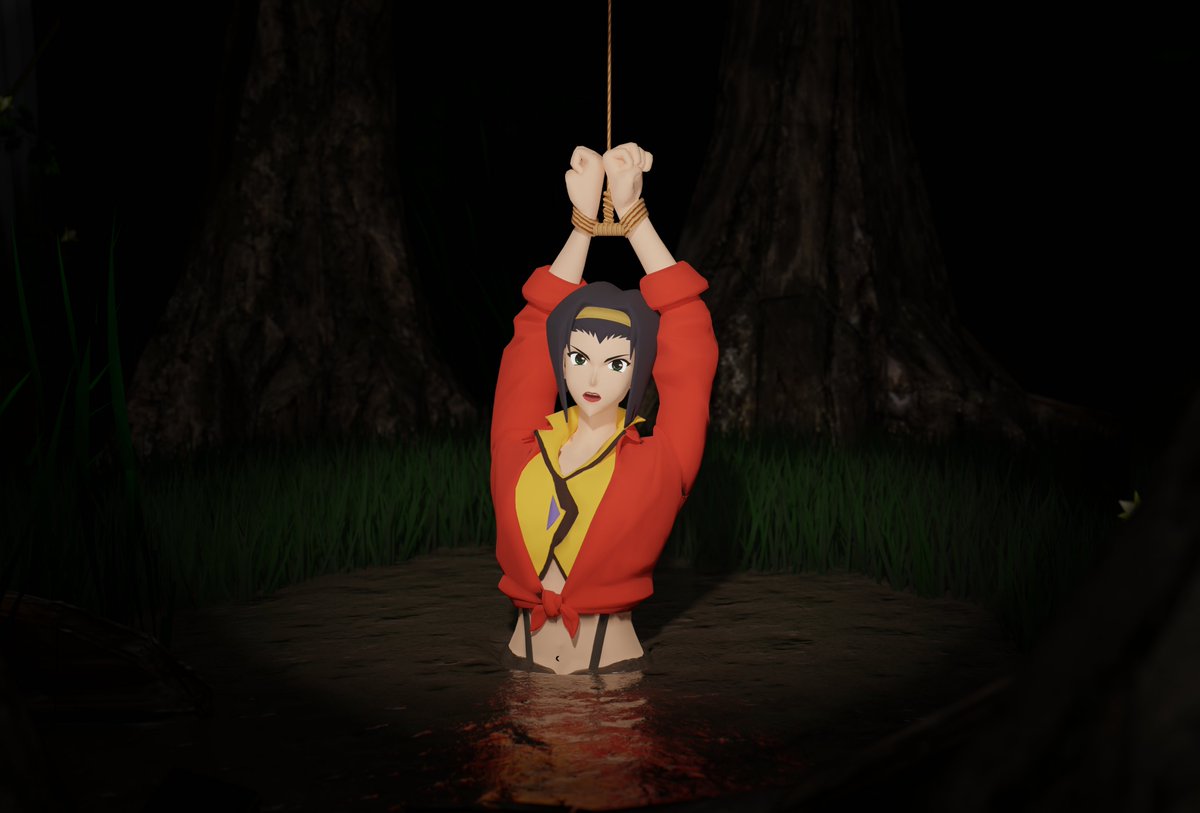 "Valentine's Deadline"

Faye lived by two rules: pay on time, and never let a debt collector see you sweat.
Unfortunately, the collectors idea of compound interest was a rope and a bottomless quicksand pit~
#Quicksand #クイックサンド #底なし沼 #Fortnite 📷#Blender3d #CowboyBebop