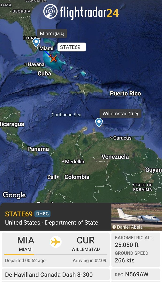sipjack1776's tweet photo. US Department of State
DHC Dash 8-300
#A7486E/N569AW/STATE69
Miami>Willemstad
@Borrowed7Time @aspotterabroad @Arr3ch0 @LatAmMilMVMTs https://t.co/xrpJoAtnqU