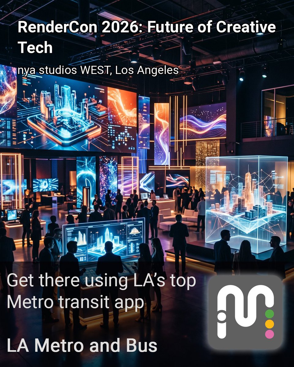 LAMetroBusApp's tweet image. RenderCon 2026: Future of Creative Tech

4/16 &amp;amp; 4/17 at 9am-6pm
discoverlosangeles.com/event/2026/04/…

#LAEvents #LosAngeles