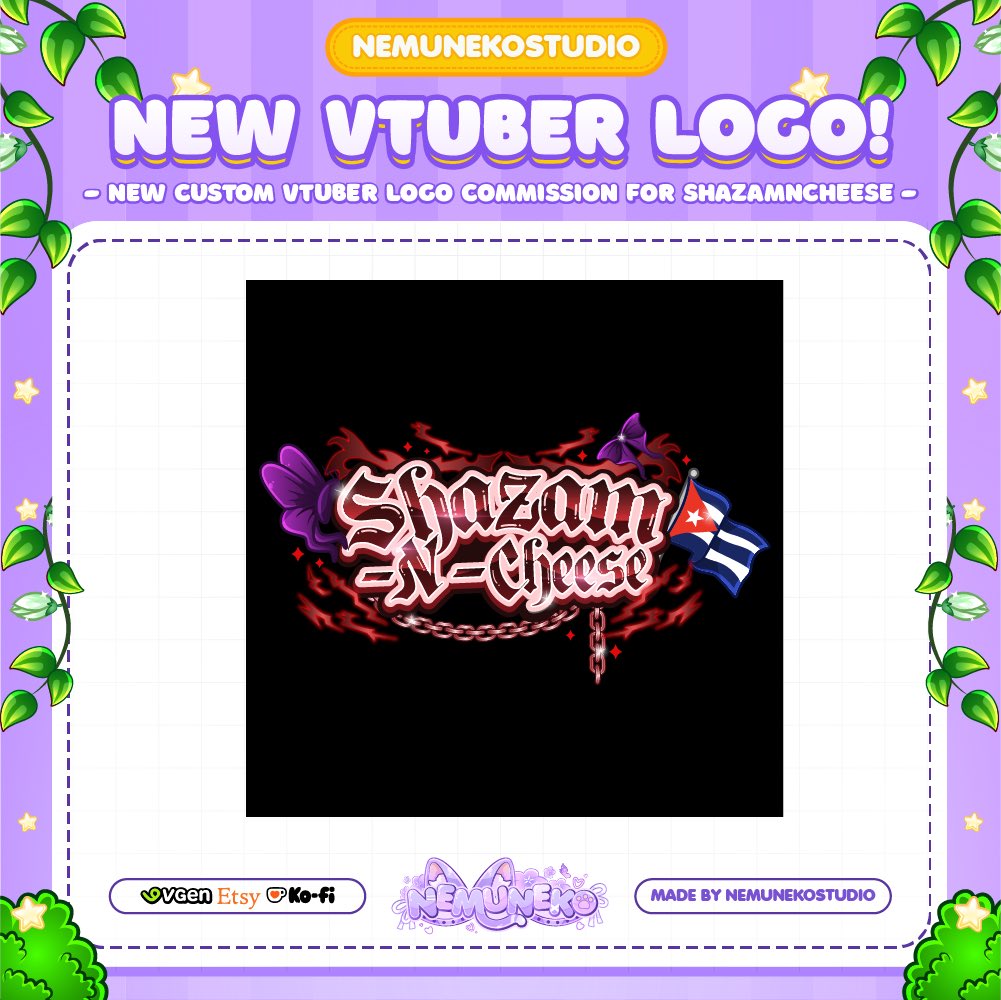 ShazamNCheese's tweet photo. I am SO absolutely in love with my logo. Nemuneko Studios took what I presented idea wise even though it was not very detailed (I've never done this before) and made it exactly what I was looking for. Huge thank you to Nemu! ❤️

#twitchstreamer #logo #streamer #review #twitch https://t.co/PBsrs69LpK