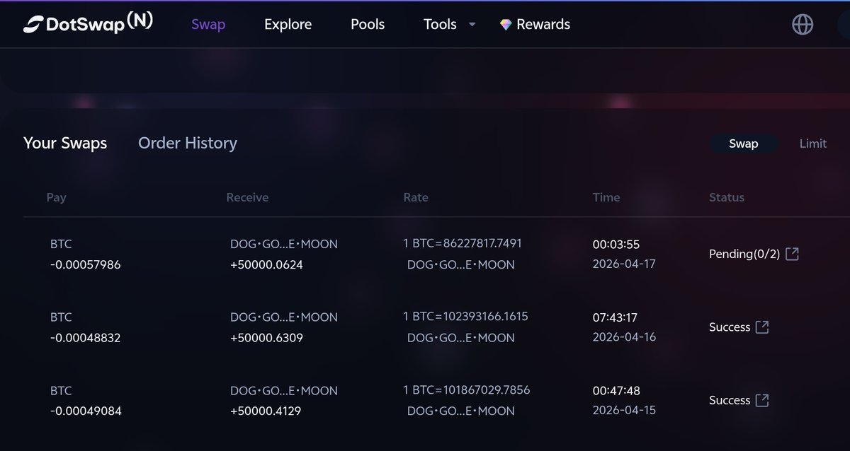ianchen91's tweet photo. 🧡 $DOG DCA Day 41 ✅🐶
 
$ORDI 狂飆帶動整個 BTC 生態熱度
$DOG 補漲信號已經拉滿🔥
 
今天一樣在 DotSwap (N) 繼續穩穩加倉！
用 0.00048832 BTC 換到 +50,000.6309 $DOG
 
累計已買進超過 200 萬 $DOG！🎉
從 Day 1 到今天，連續 41 天從不缺席！
 
市場震盪我不管，只管每天紀律執行
成本越來越甜 💎
 
DOG Army 們，長期 diamond hands 才是王道！
誰跟我一樣堅持到第 41 天了？
 
👇 留言打卡：
• 你 DCA 到第幾天？
• 今天有沒有一起買？
 
我們一起把 $DOG 堆上月球！🌕🚀
 
#DOG #DCA #DOGArmy #Bitcoin #Runes #DotSwap #BTCMeme