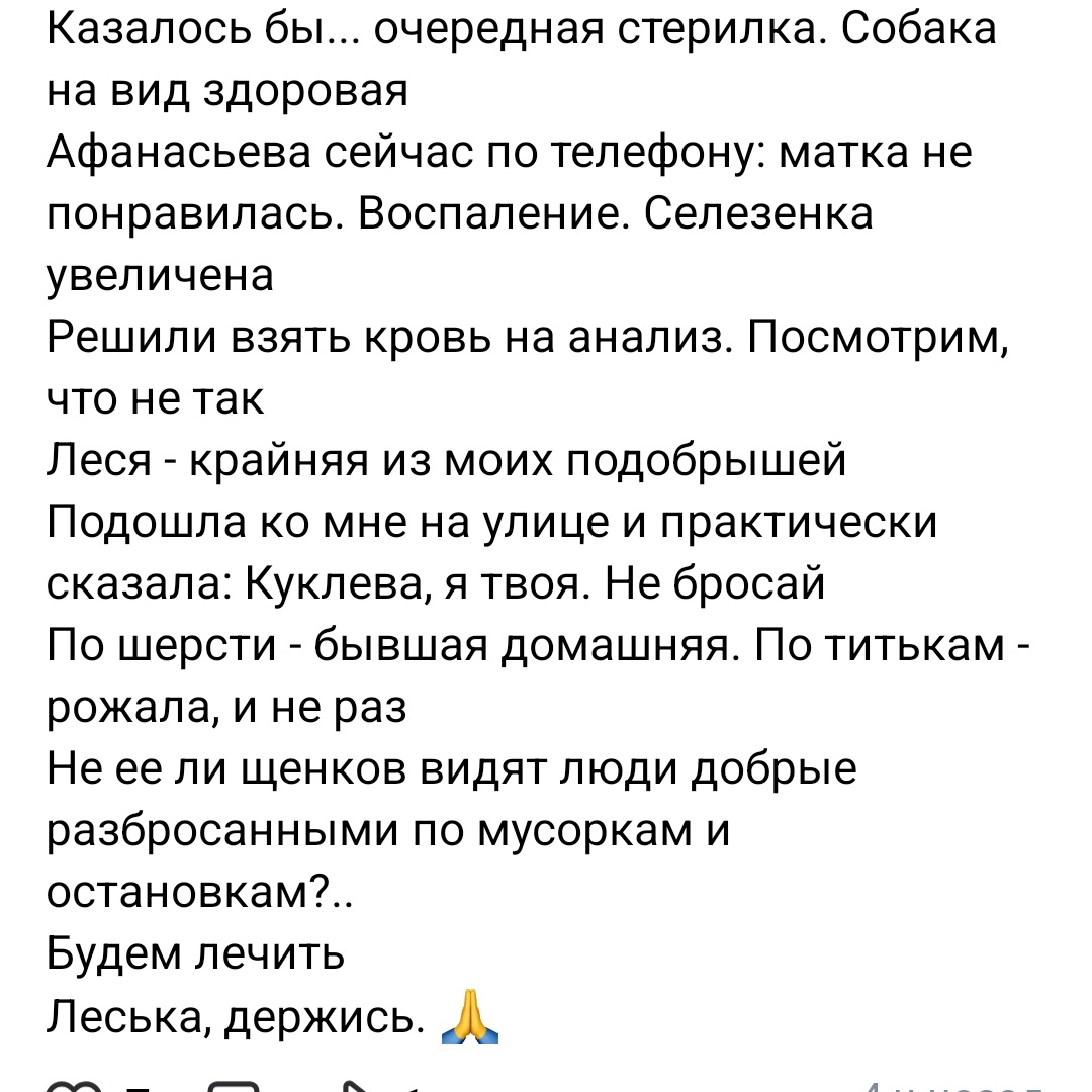 У Леси обнаружилась проблема
Подробнее скрин